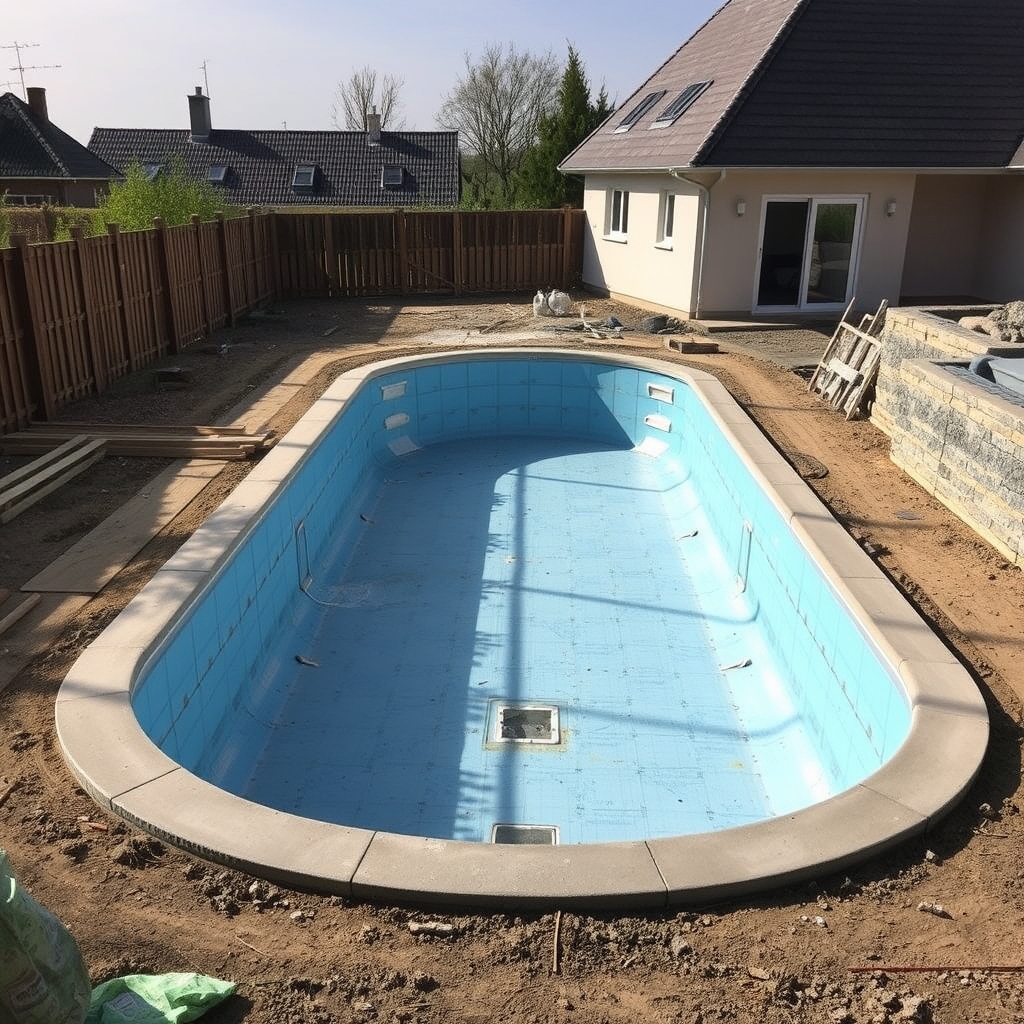 construction de piscine à Harfleur (illustration)