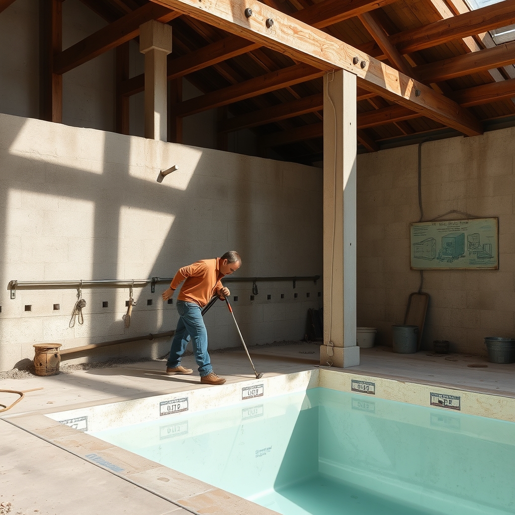 Piscine en beton ou coque (illustration)