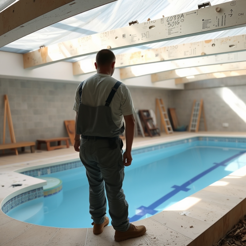 Rénovation de piscine (illustration)