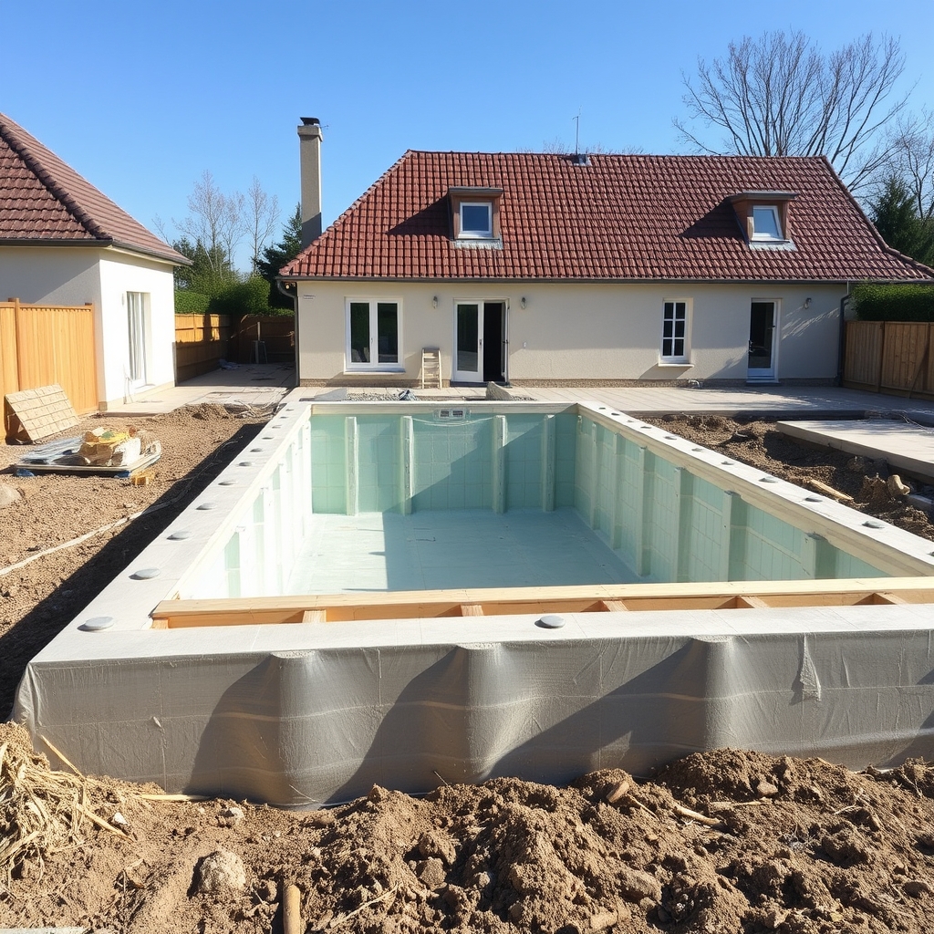 construction de piscine à Sainte-Adresse (illustration)